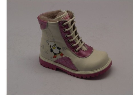 TD-7M634-K12-M "VS-kids" Обувь для девочек Ботинки зимние натуральный мех
